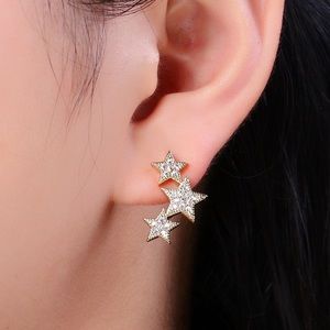 Dainty Star CZ Stud Earrings